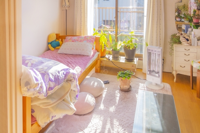 冬のベッドルーム